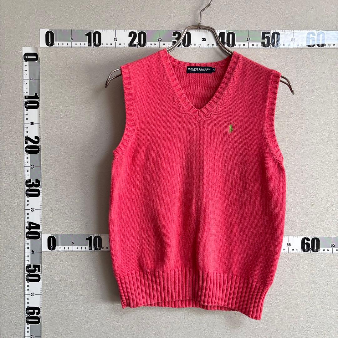 ポロゴルフ ラルフローレン RALPH LAUREN ベスト ニットM ピンク