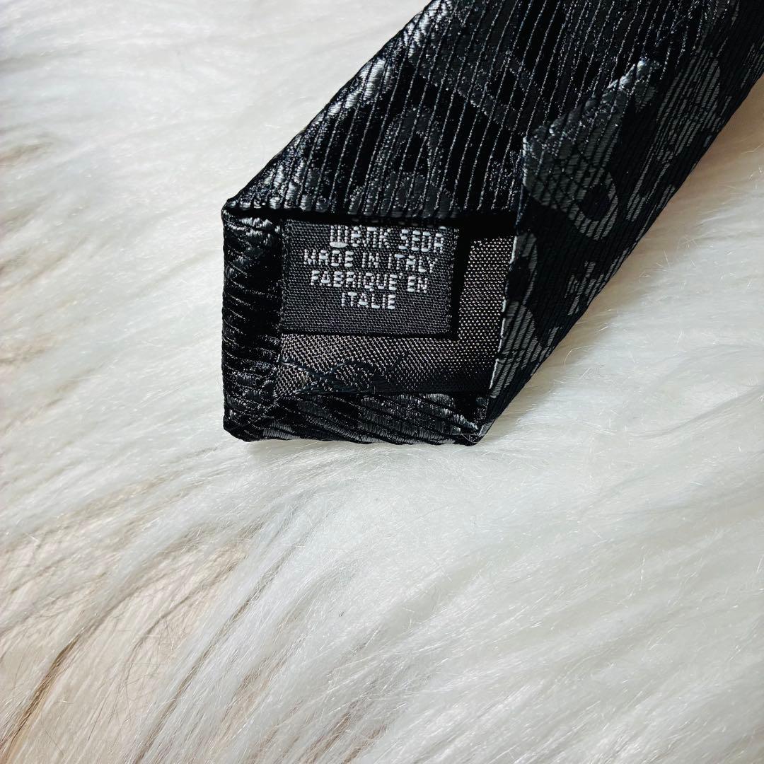 Vivienne Westwood オーブ　総柄　シルク　ブラック　水色オーブ