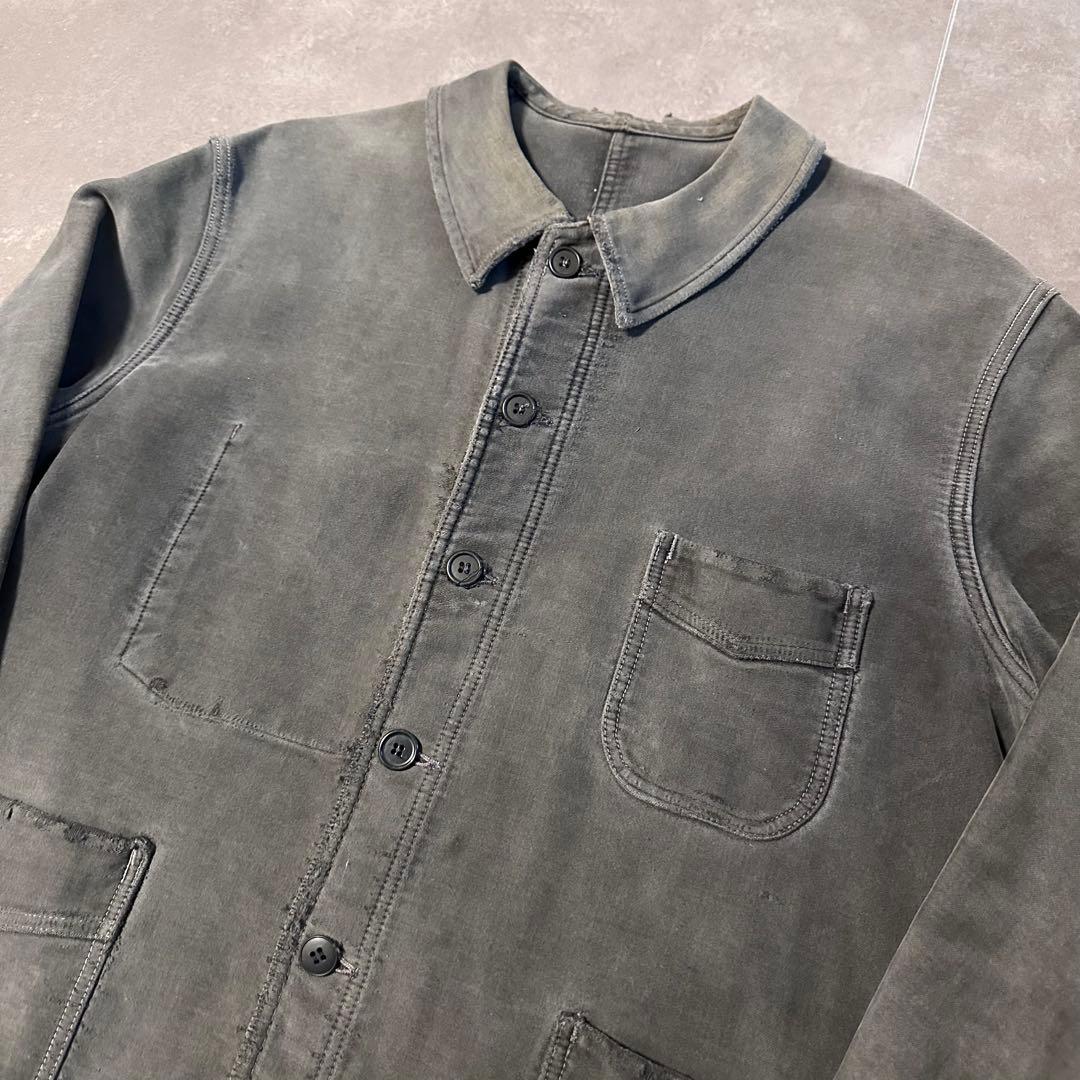 40s ブラック　モールスキン　Adolphe Lafont ユーロ　ジャケット