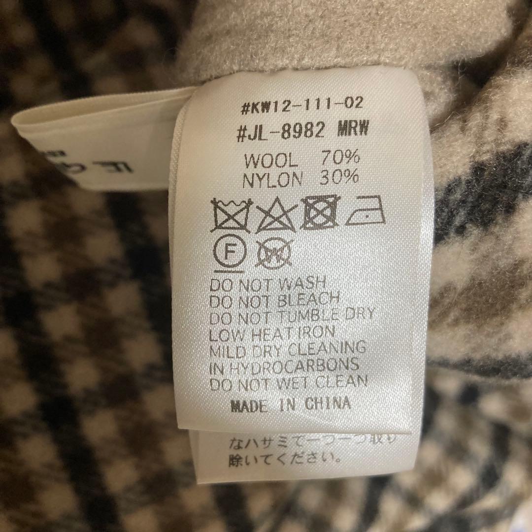 LE GLAZIK ルグラジック チェック柄 リバーシブル ノーカラーコート