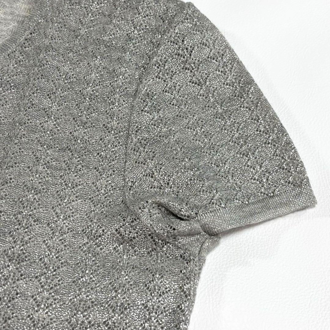 極美品 シャネル マトラッセ金具 サマーTシャツ カシミヤシルク Mサイズ