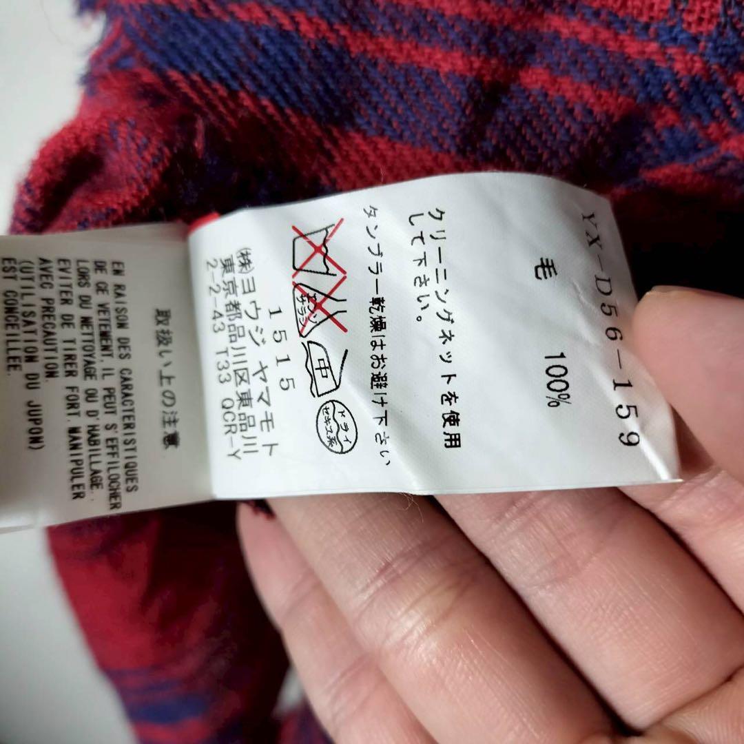 ワイズ Y's ヨウジヤマモト 変形ベスト チェック ウール アシンメトリー