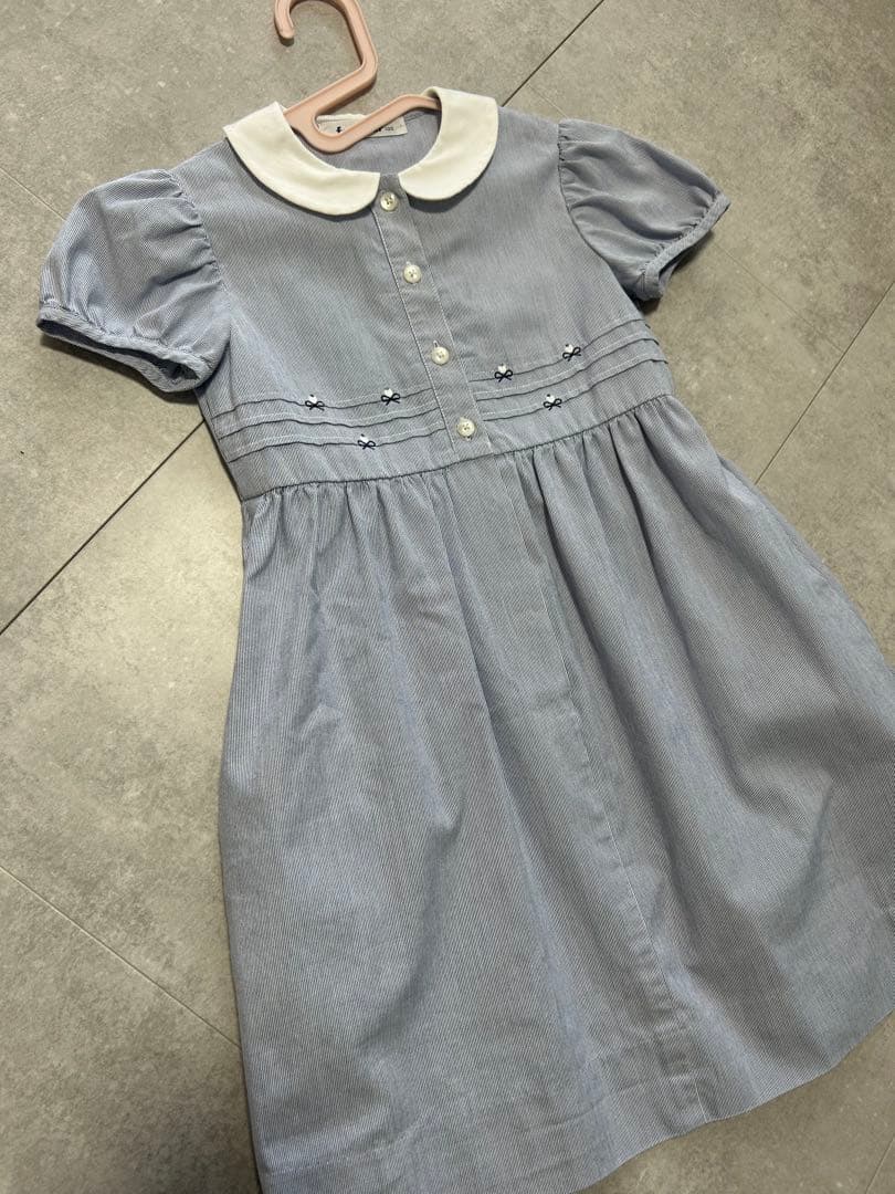 familiar 襟付き半袖ワンピース 夏素材