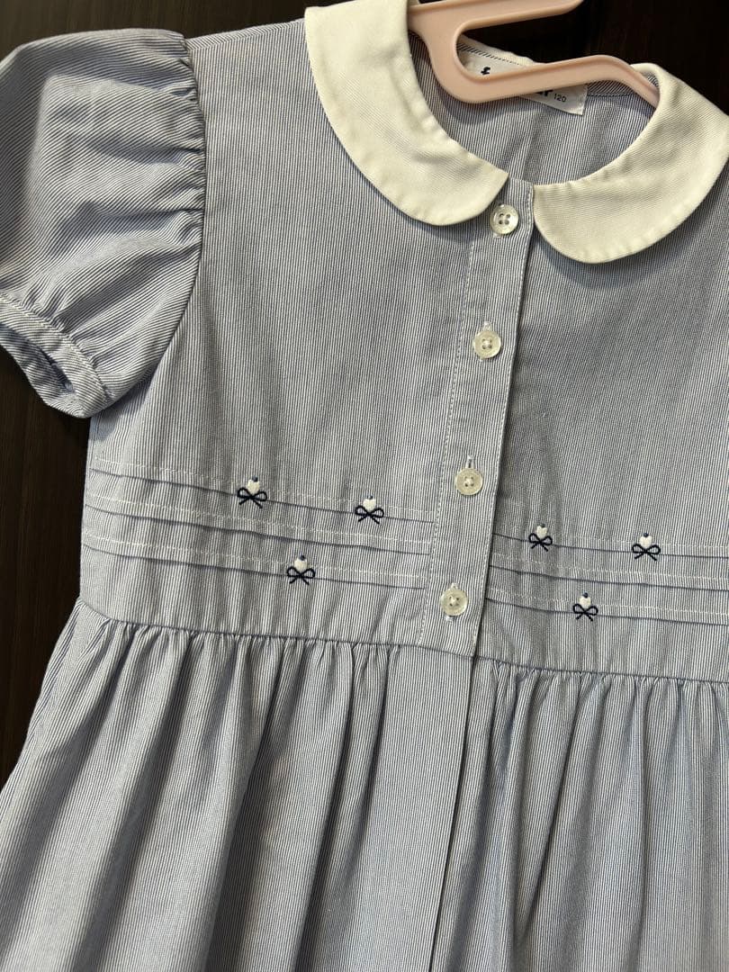 familiar 襟付き半袖ワンピース 夏素材