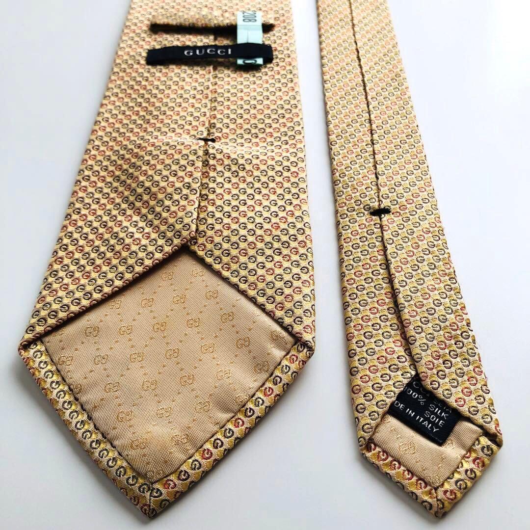 GUCCI ネクタイ 紋章柄 イエロー