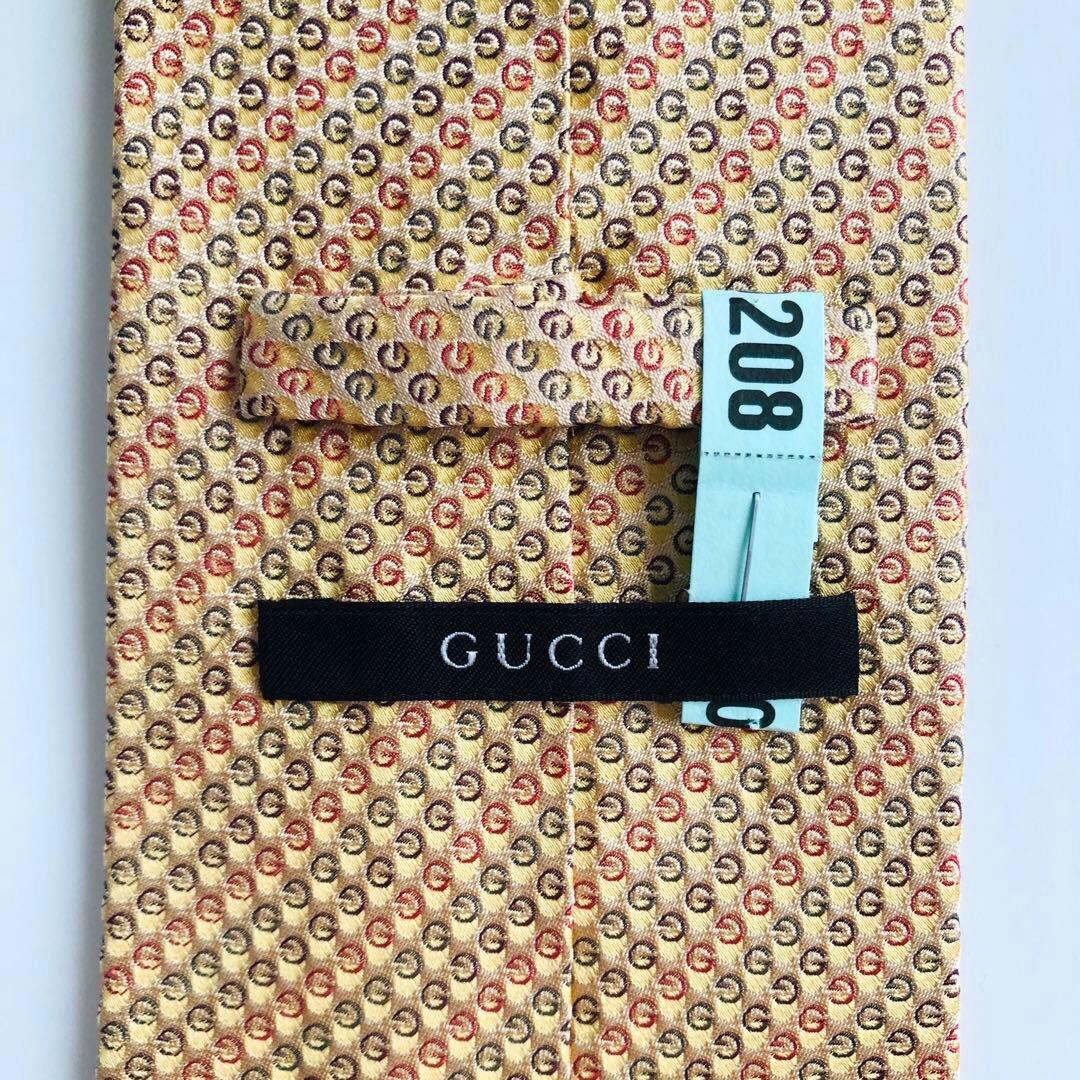 GUCCI ネクタイ 紋章柄 イエロー