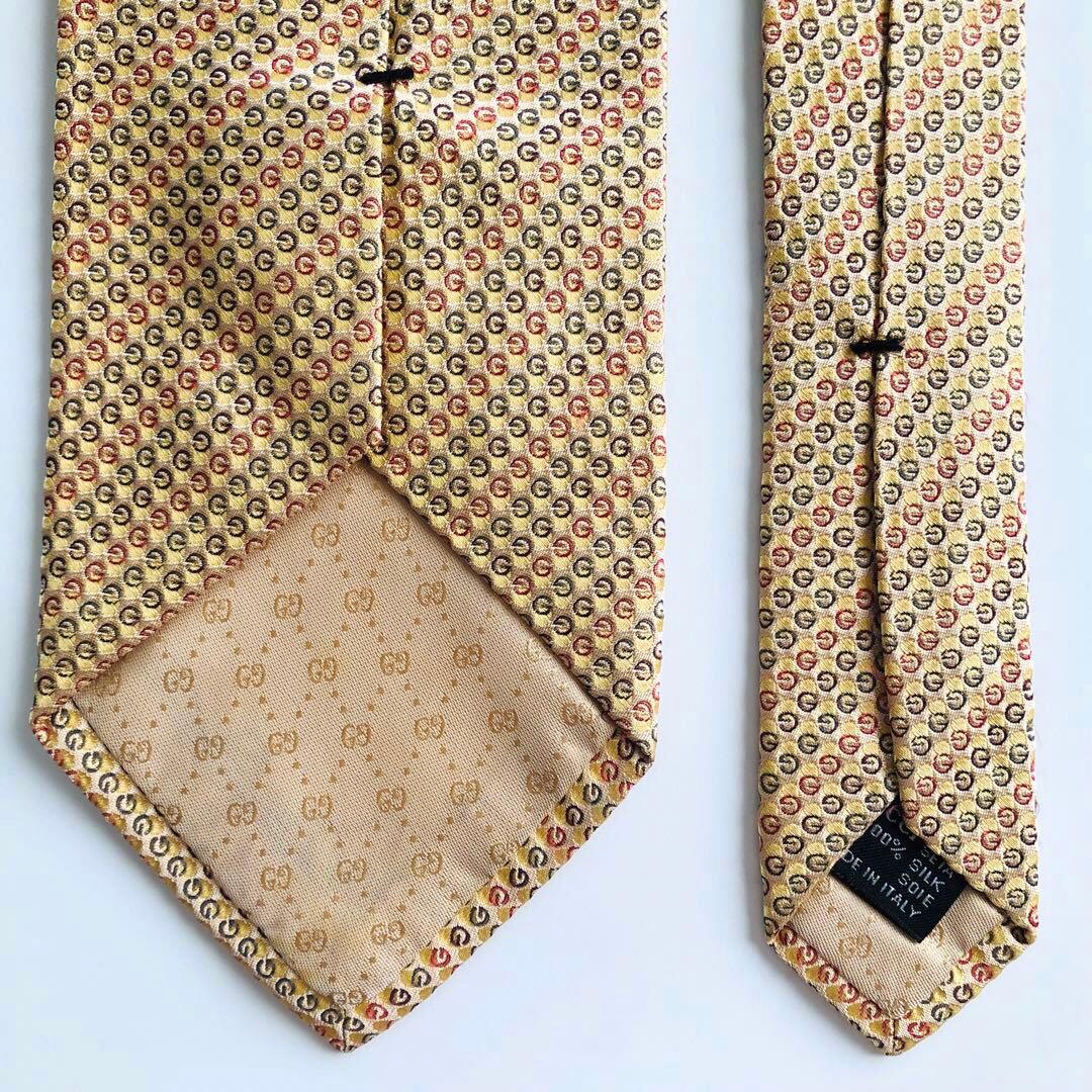 GUCCI ネクタイ 紋章柄 イエロー