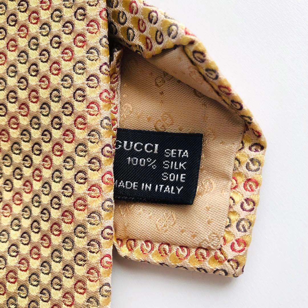GUCCI ネクタイ 紋章柄 イエロー