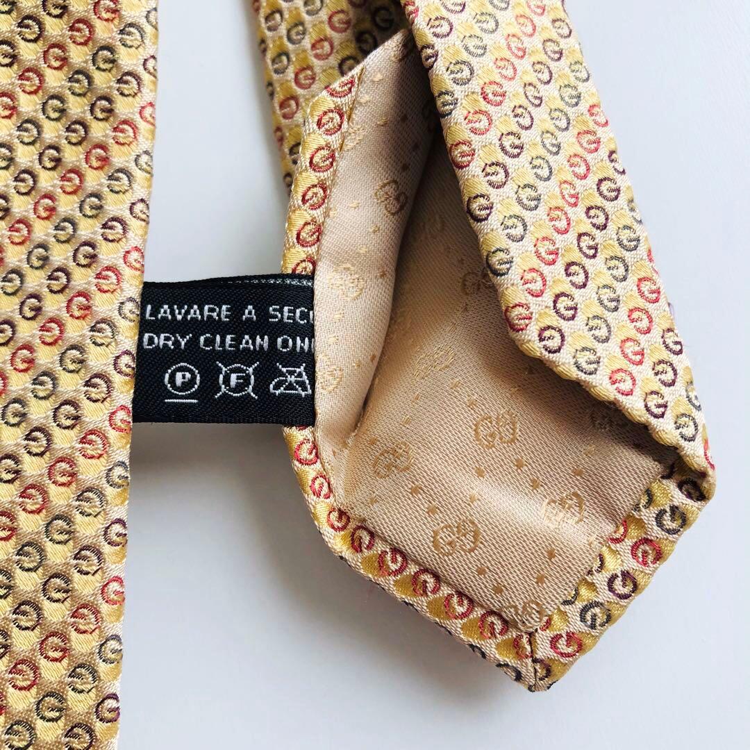 GUCCI ネクタイ 紋章柄 イエロー