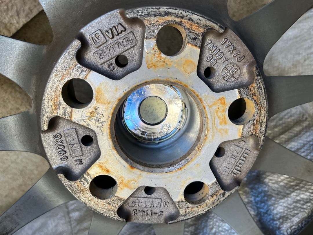 国産車17インチ 7J17 5/114 +38 ウェッズ製　アルミホイール1台分