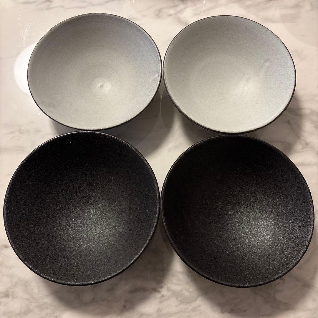 【未使用/即日発送】 大野香織 ボウル 鉢 黒 おぼろ雲 各2点 計4点