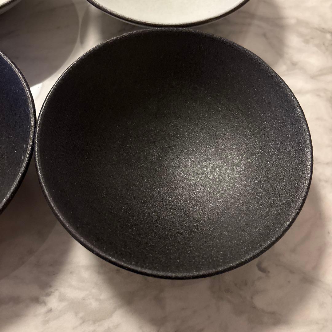 【未使用/即日発送】 大野香織 ボウル 鉢 黒 おぼろ雲 各2点 計4点