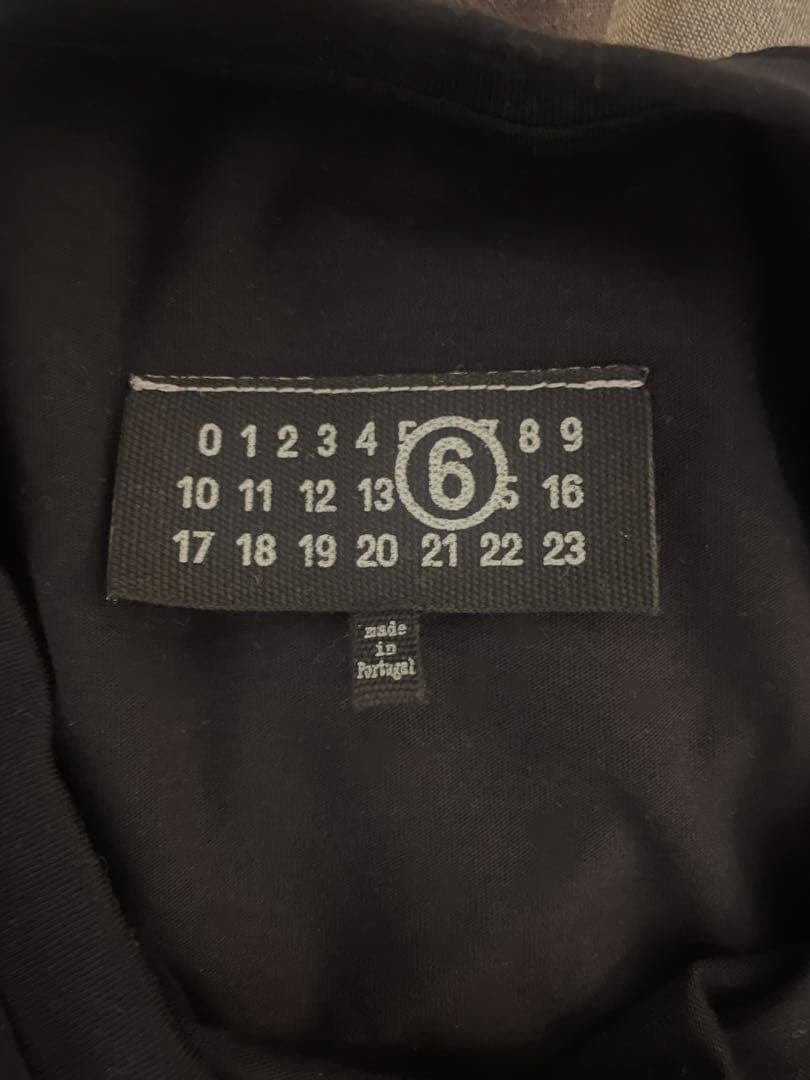 24ss 2024 MM6 マルジェラ カレンダー ロゴ ロンT ブラック