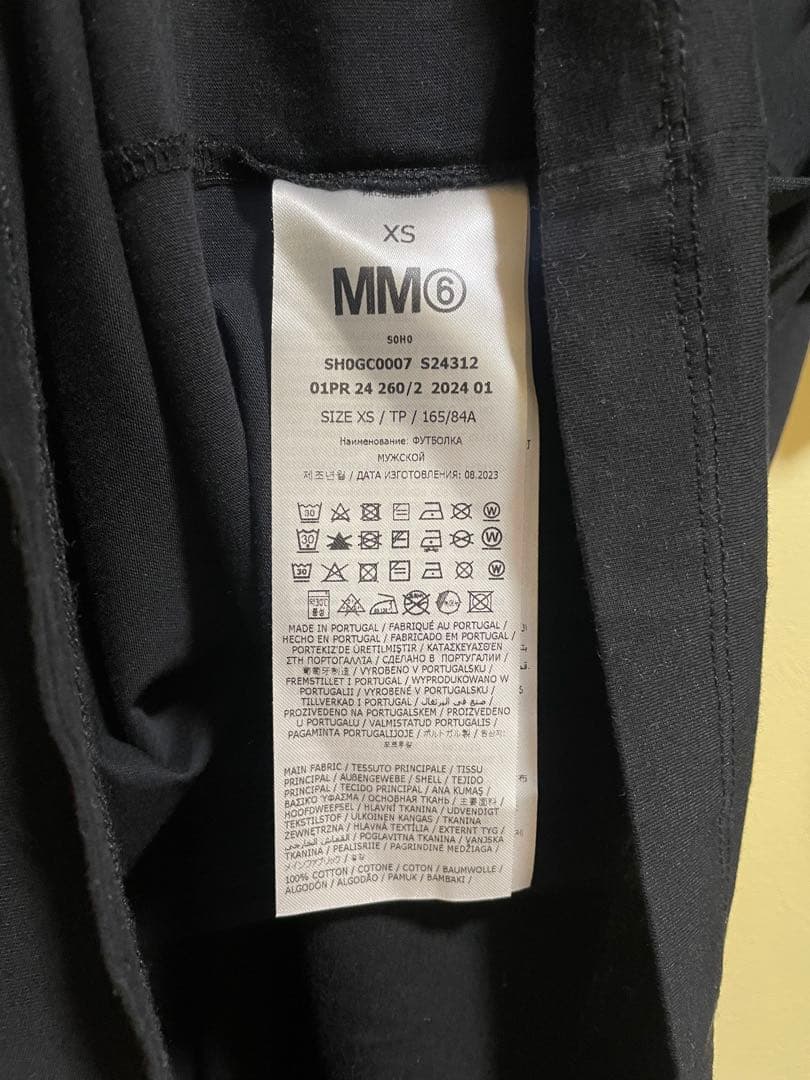 24ss 2024 MM6 マルジェラ カレンダー ロゴ ロンT ブラック