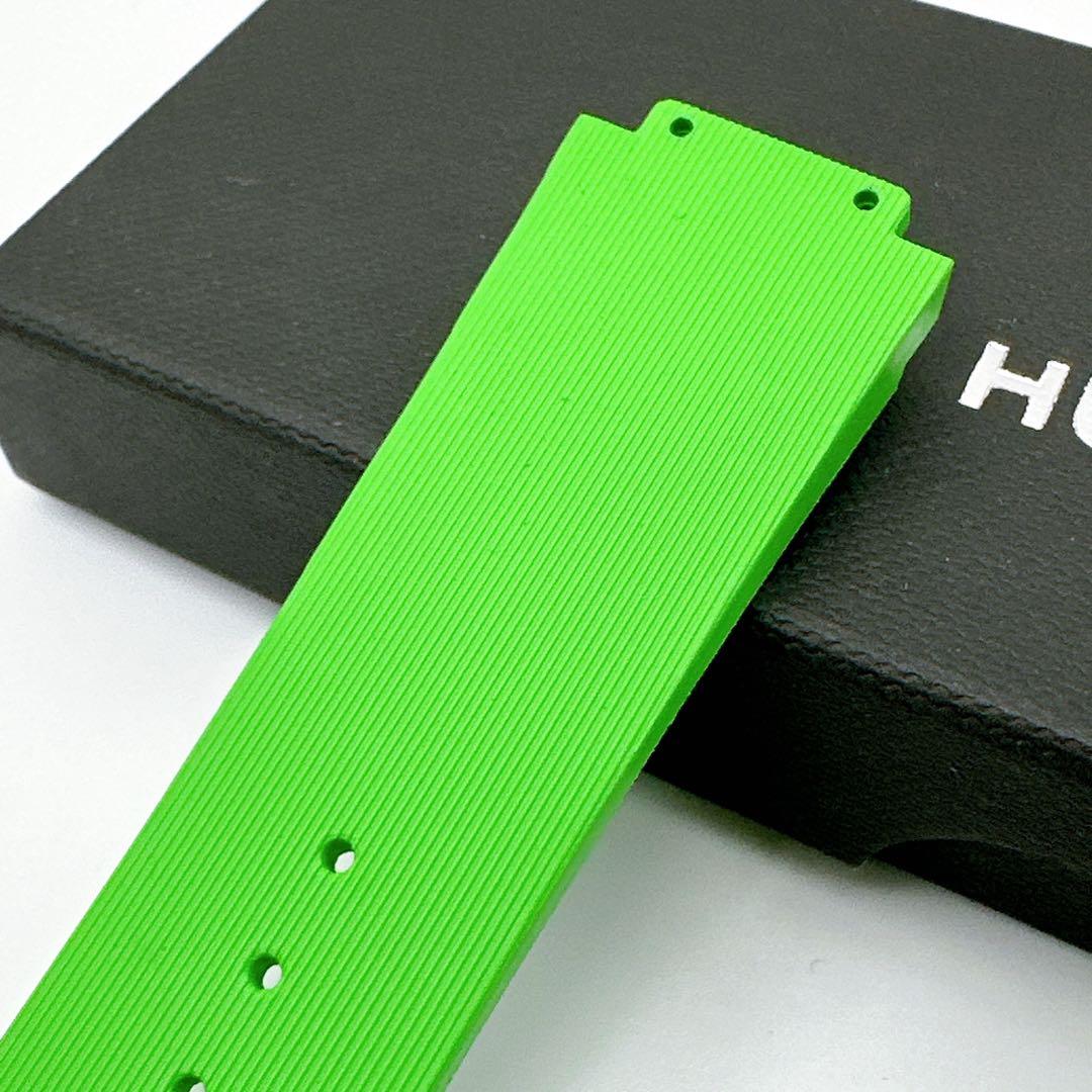 ウブロ◆ラバー 腕時計 替え ベルト 純正 グリーン ラバーストラップ ブラック