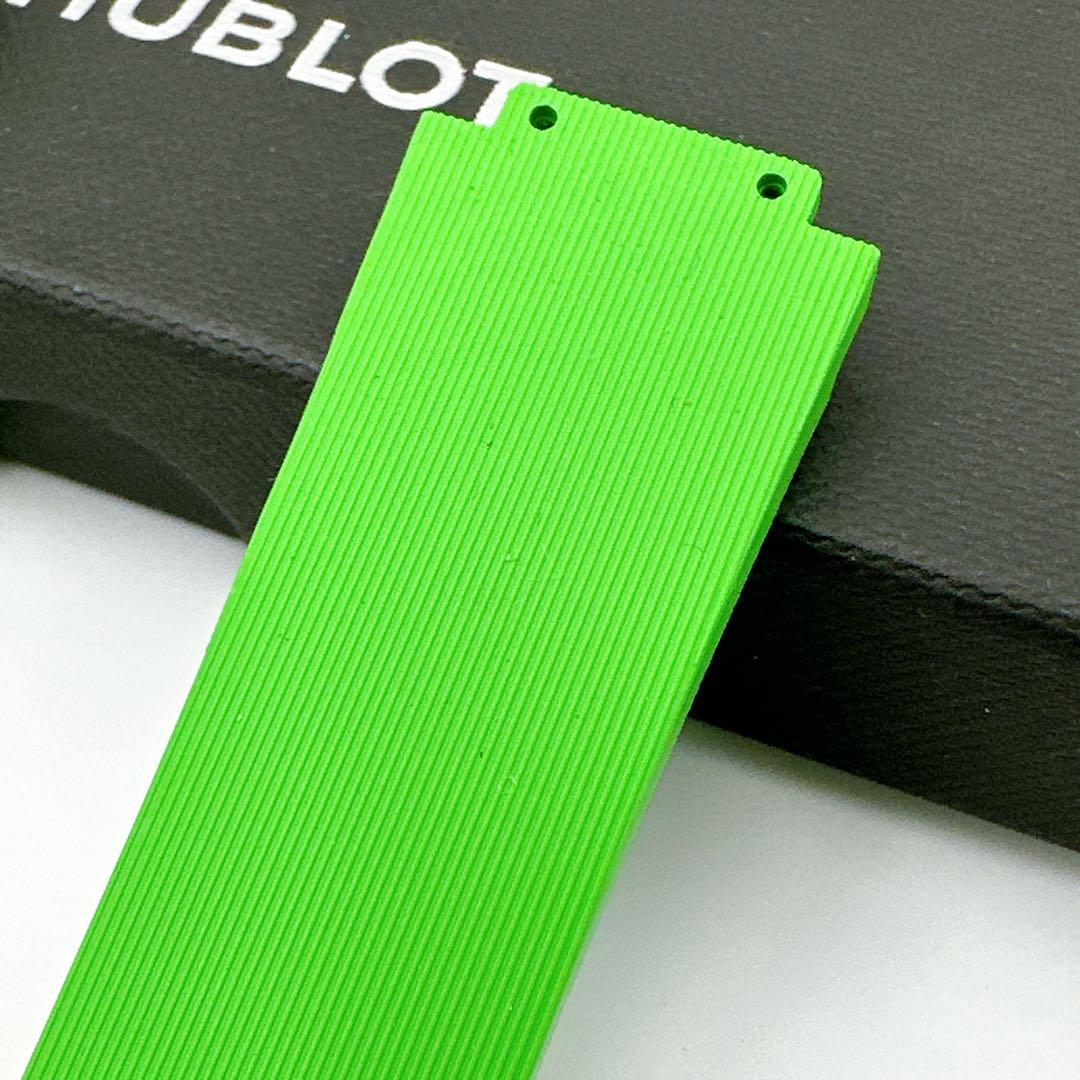 ウブロ◆ラバー 腕時計 替え ベルト 純正 グリーン ラバーストラップ ブラック