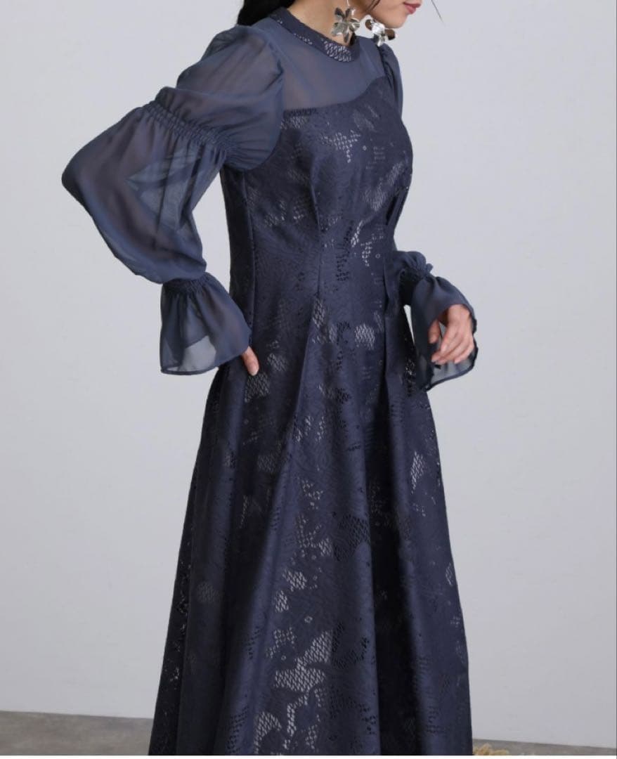 niana アシンメトリータックドレス チャコールアンドレスド【お値下げ交渉可】