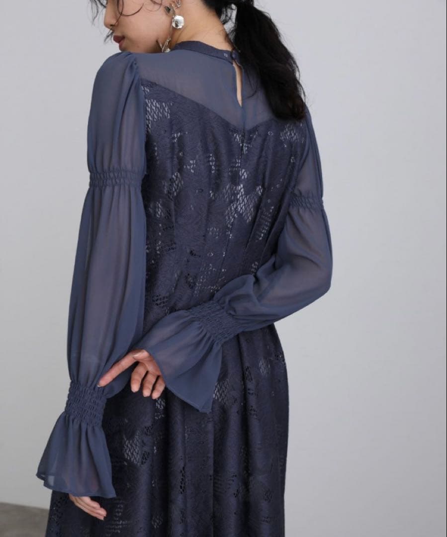 niana アシンメトリータックドレス チャコールアンドレスド【お値下げ交渉可】