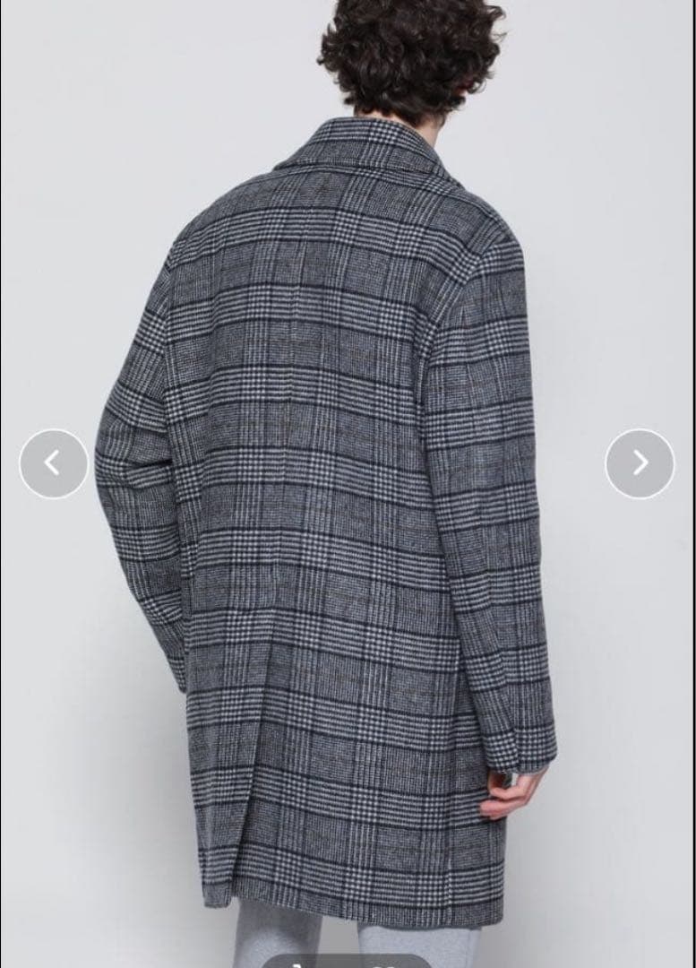 BOSS グレンチェック ダブルブレステッド コート　３XL