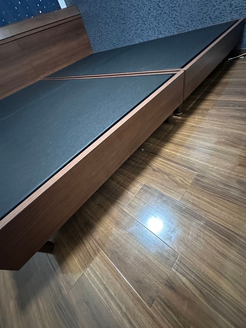 【お得】ベッドフレーム シングル ニューライトブラウン 宮 コンセント