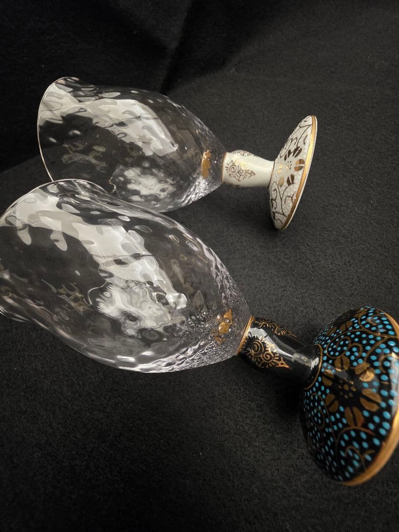 九谷焼万華鏡和グラス2個セット