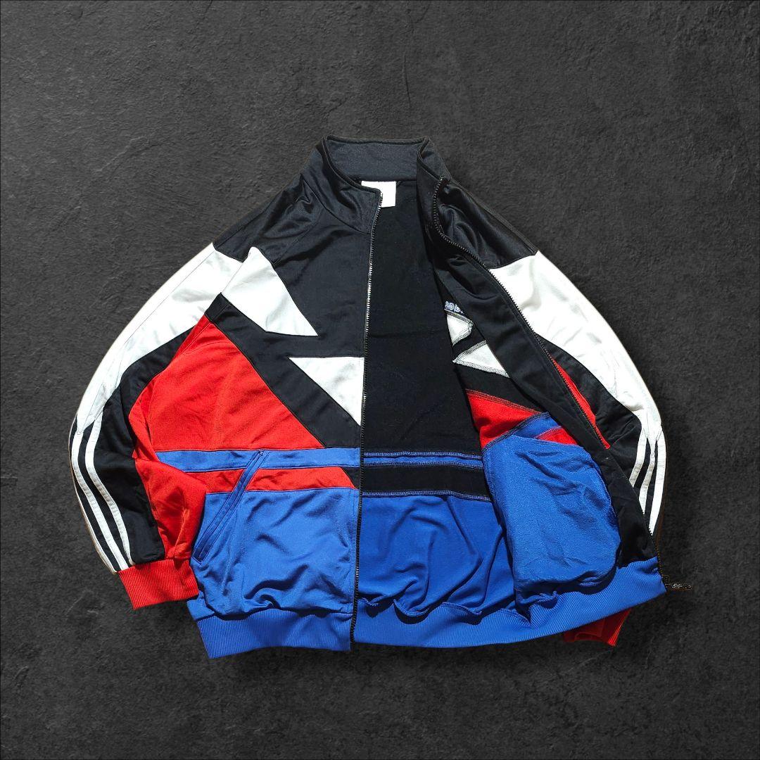 80s oldadidasオールドアディダストラックジャケット刺繍ロゴ万国旗タグ