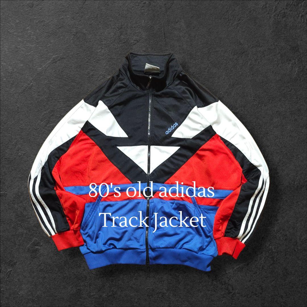 80s oldadidasオールドアディダストラックジャケット刺繍ロゴ万国旗タグ