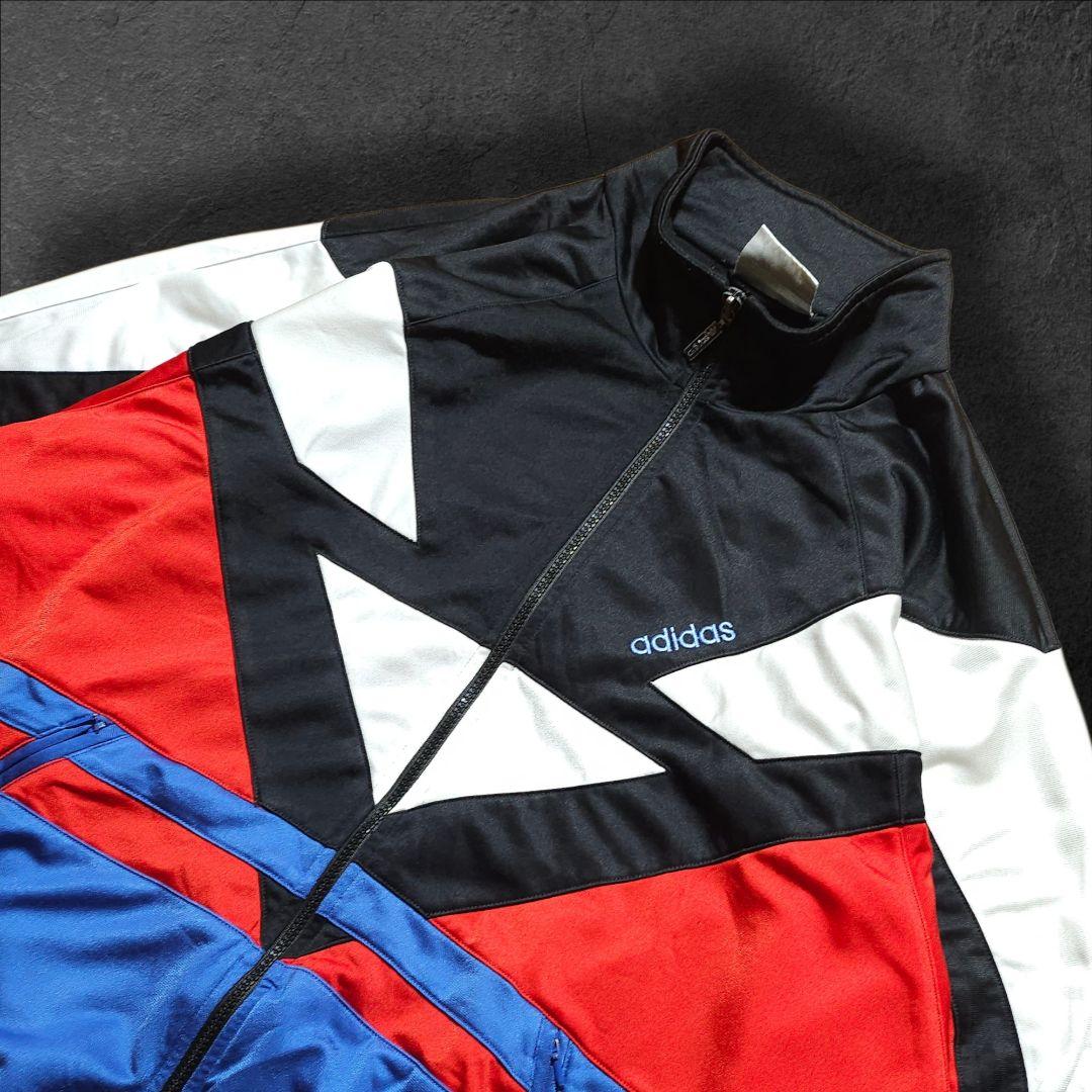80s oldadidasオールドアディダストラックジャケット刺繍ロゴ万国旗タグ