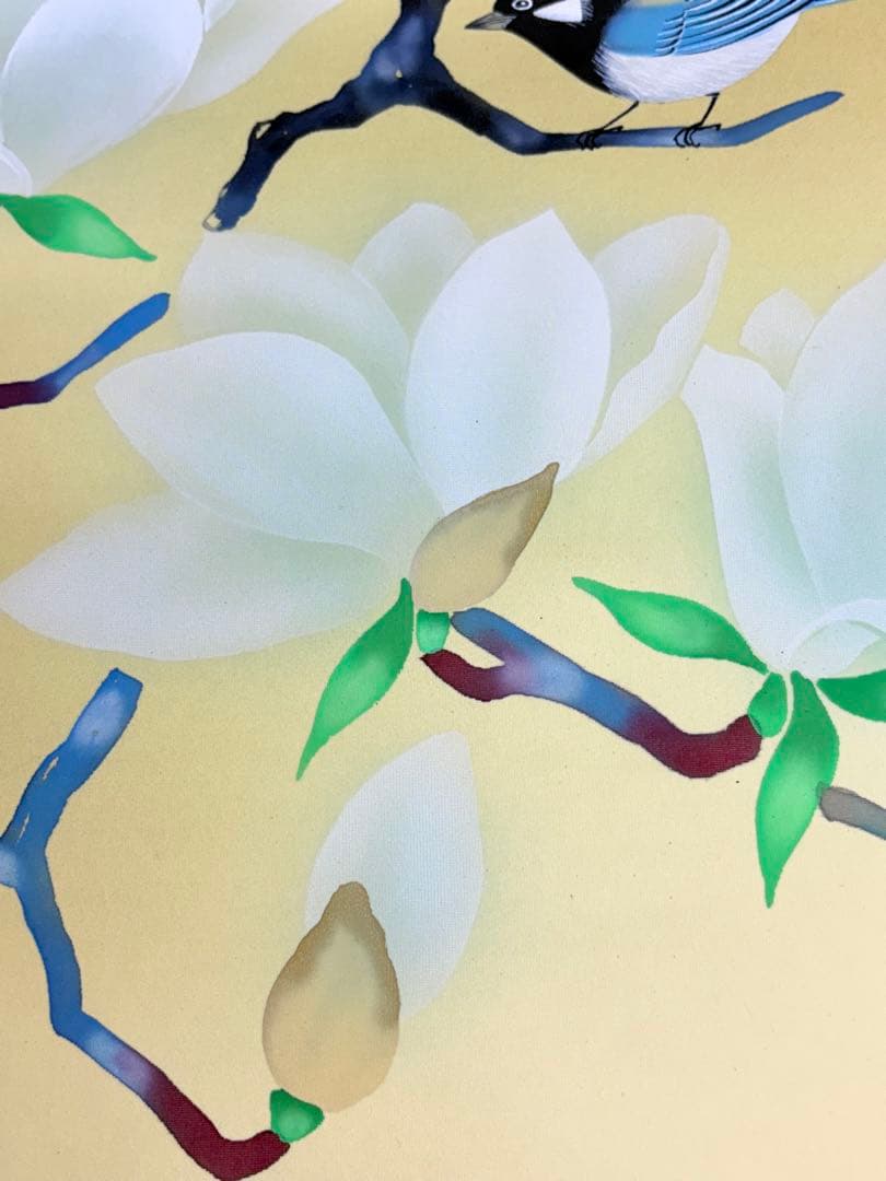 「木蓮」　西岡聖山　絵画　日本画　風景画　額装　真筆証明書有り