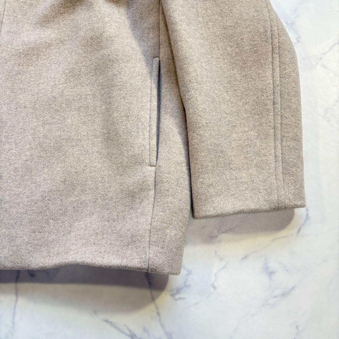 極美品 23AW ノーブル MTRカラーレスジップショートコート ベージュ