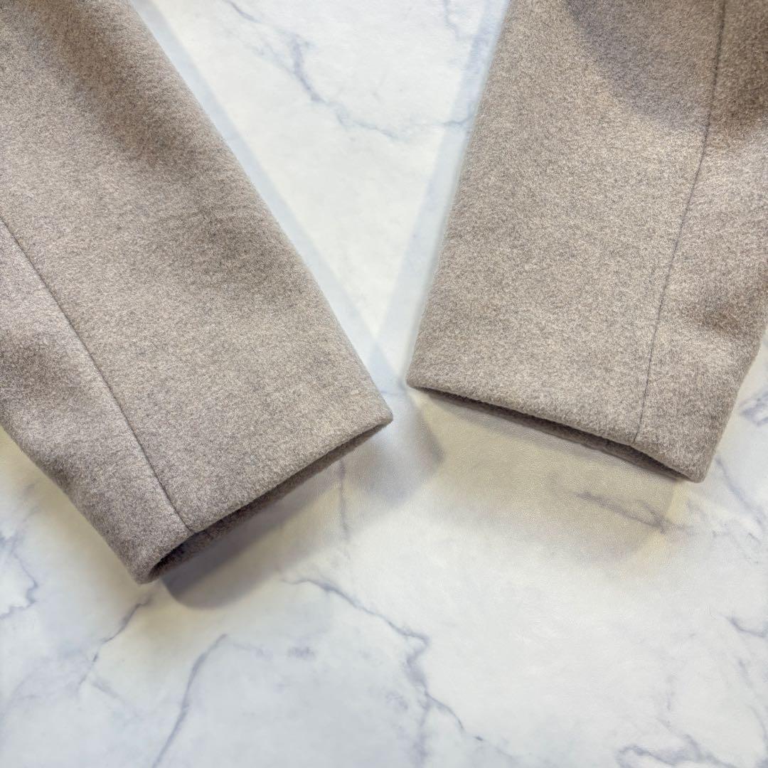 極美品 23AW ノーブル MTRカラーレスジップショートコート ベージュ