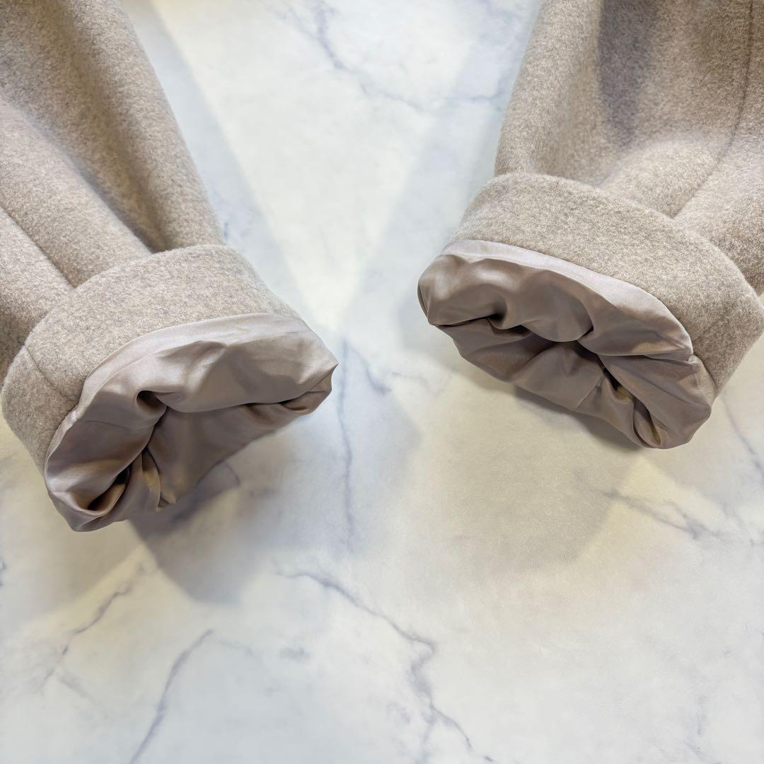 極美品 23AW ノーブル MTRカラーレスジップショートコート ベージュ