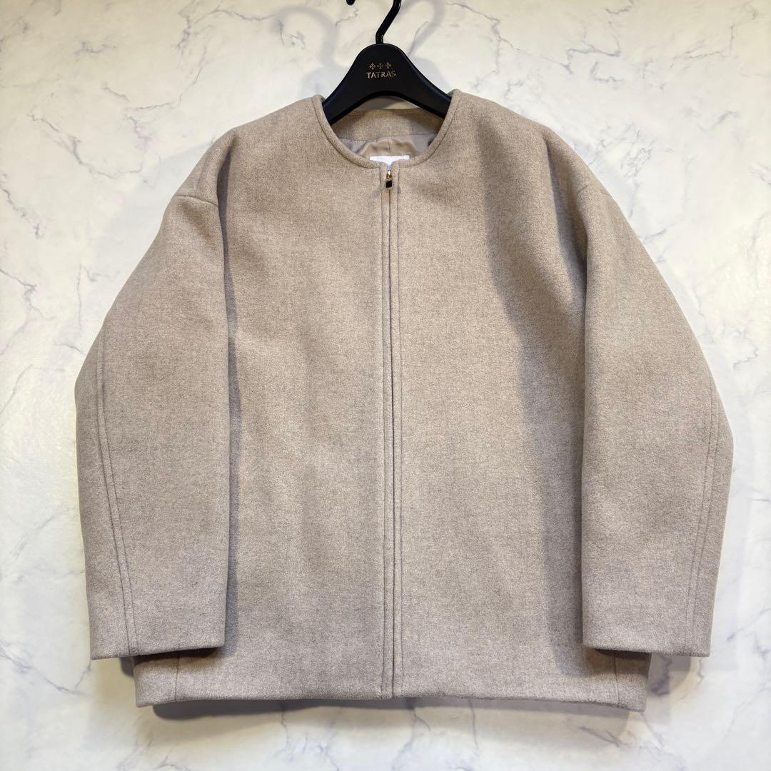 極美品 23AW ノーブル MTRカラーレスジップショートコート ベージュ