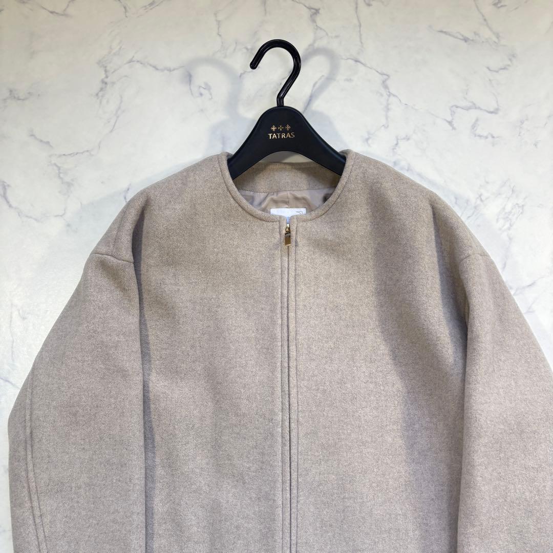 極美品 23AW ノーブル MTRカラーレスジップショートコート ベージュ