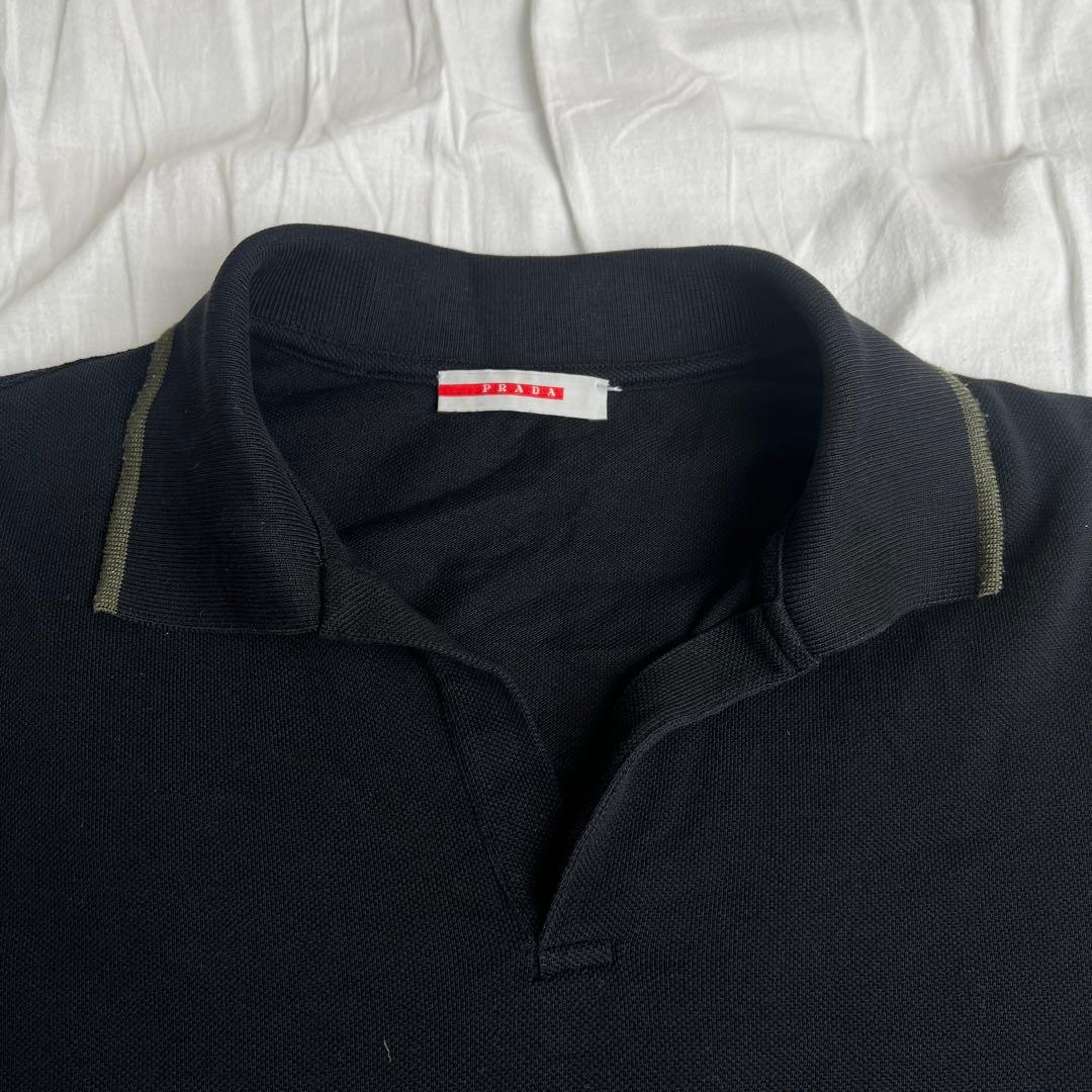 トップス 00s PRADA SPORT polo shirts black green
