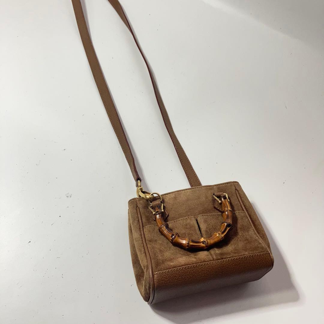 GUCCI グッチ バッグ ミニショルダーバッグ バンブー2WAYスエードレザー