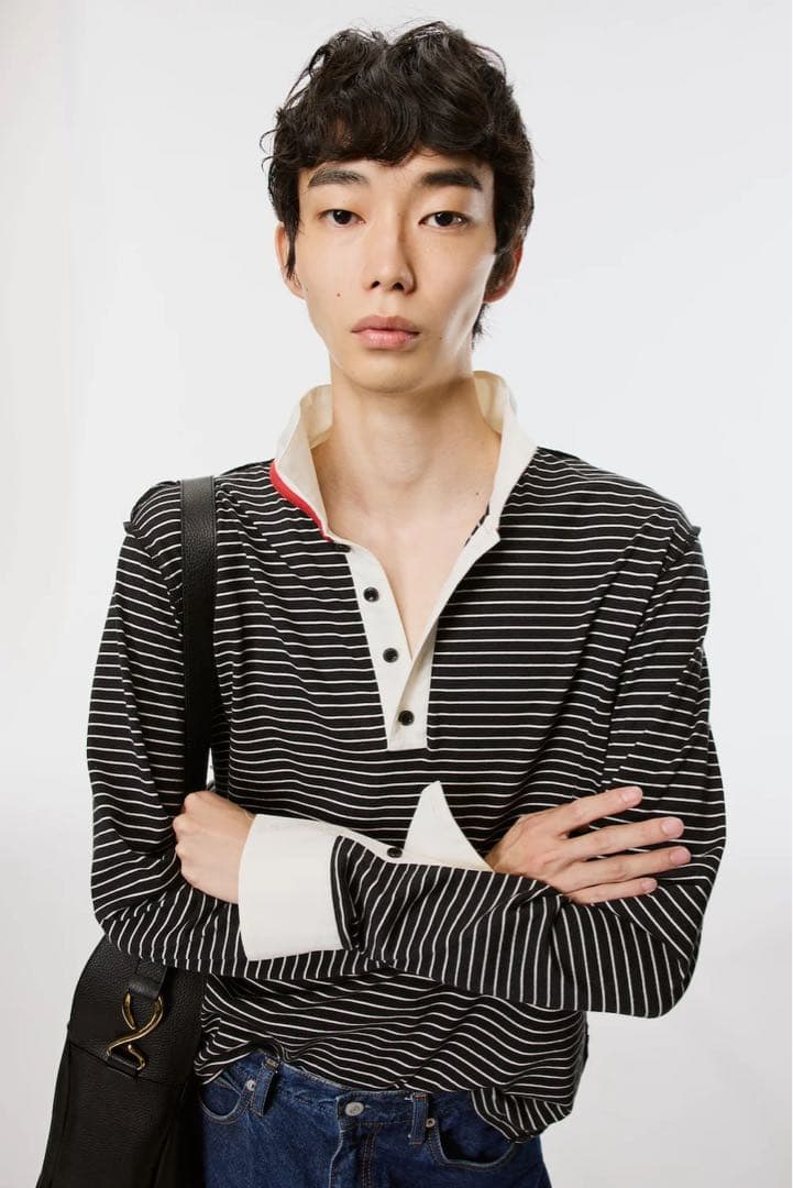 新品MASU OPPOSITE STRIPE PULLOVER SHIRT