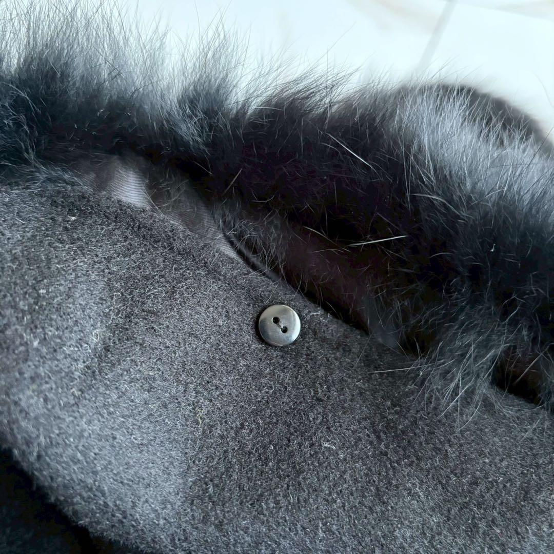 美品◆グレースコンチネンタル フォックスファー ポンチョ ケープ コート