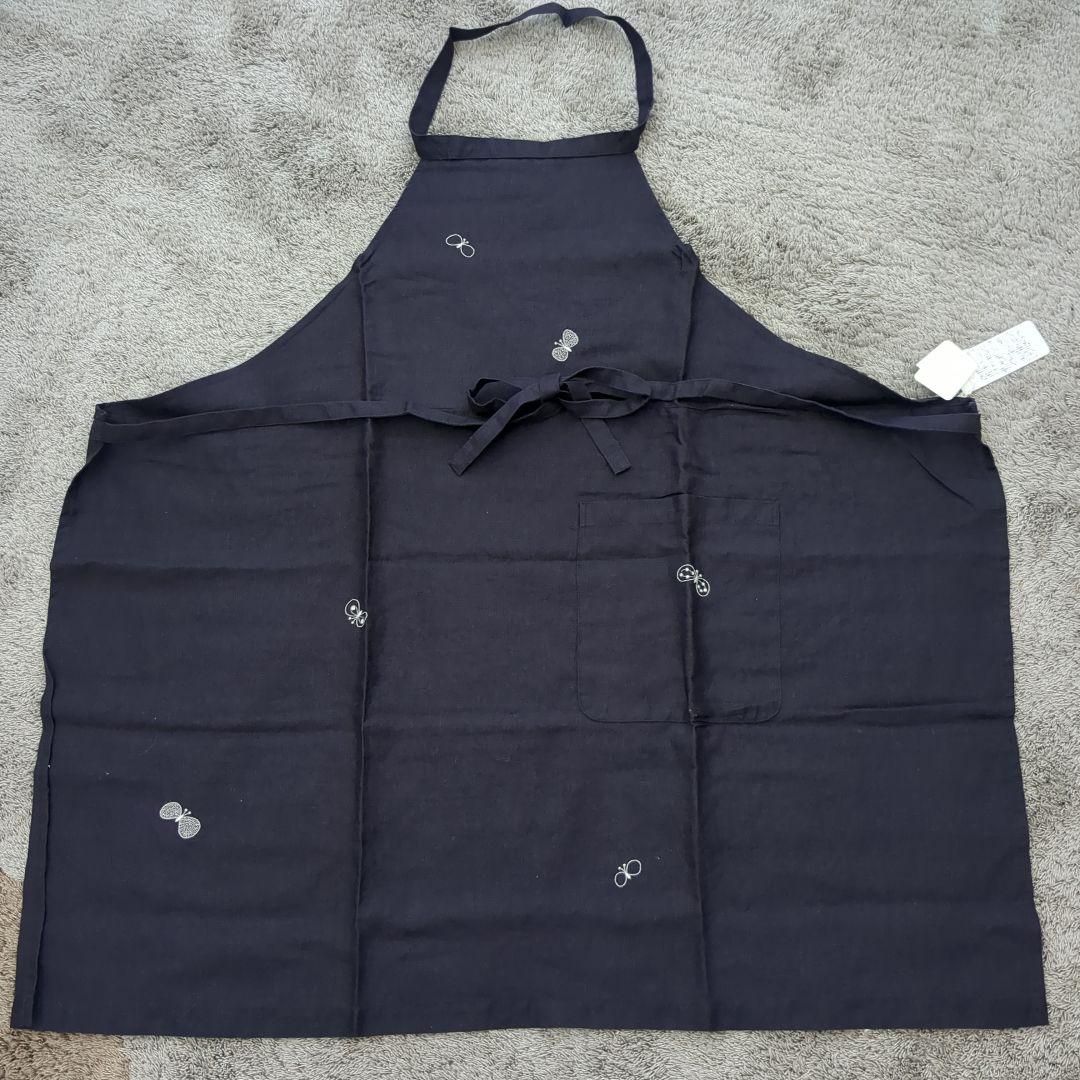 新品 ミナペルホネンminaperhonen エプロン choucho ネイビー