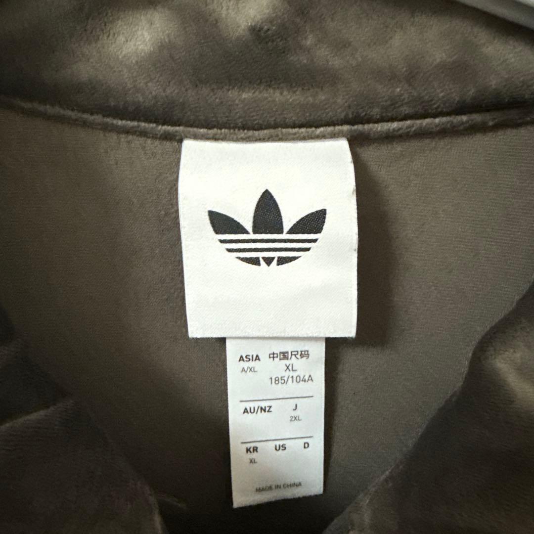 adidas ファイヤーバード トラックトップ ベロア ダークブラウン XXL