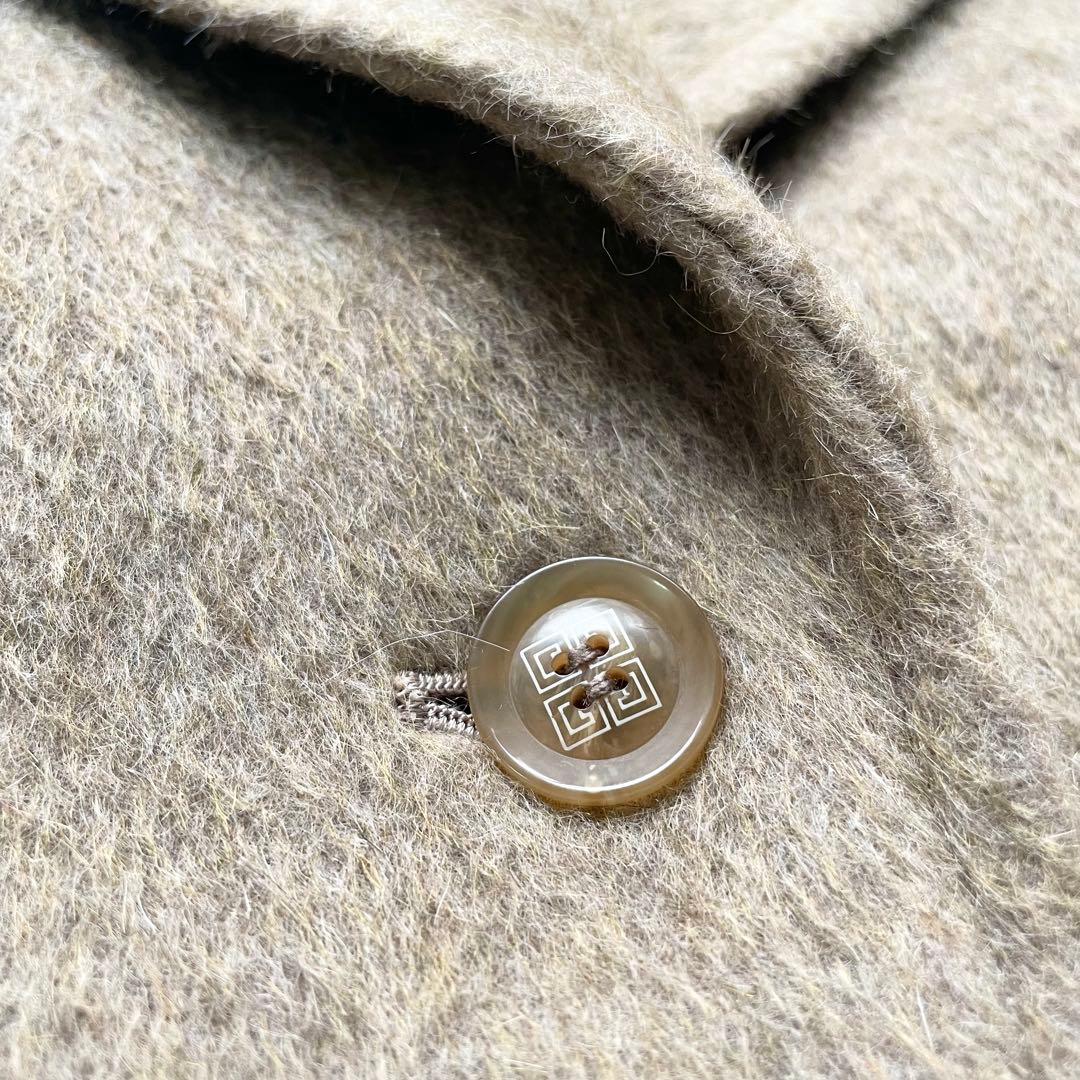 GIVENCHY 高級素材混紡 グレージュ ベルテッド ロングコート レディース