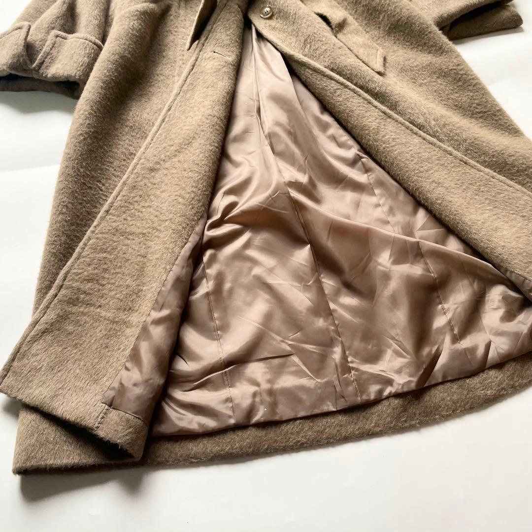 GIVENCHY 高級素材混紡 グレージュ ベルテッド ロングコート レディース