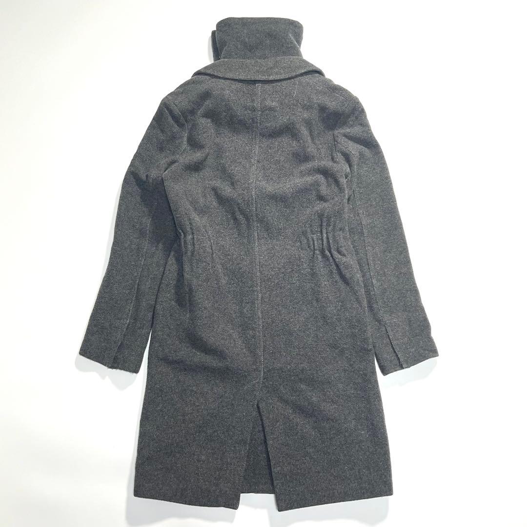 MM6　チェスターコート　2Way　カシミヤ　グレー　比翼ボタン　36