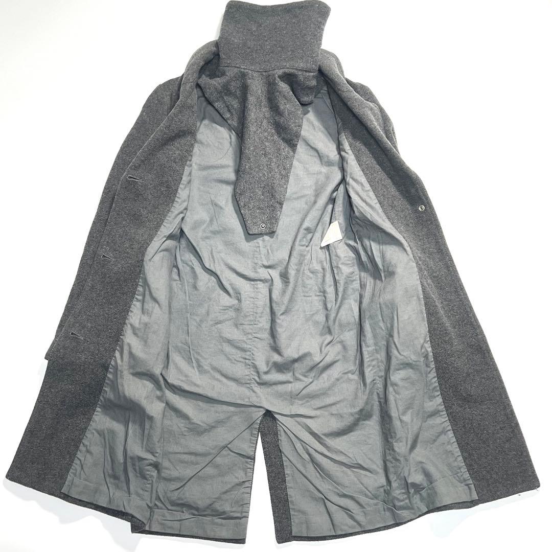 MM6　チェスターコート　2Way　カシミヤ　グレー　比翼ボタン　36