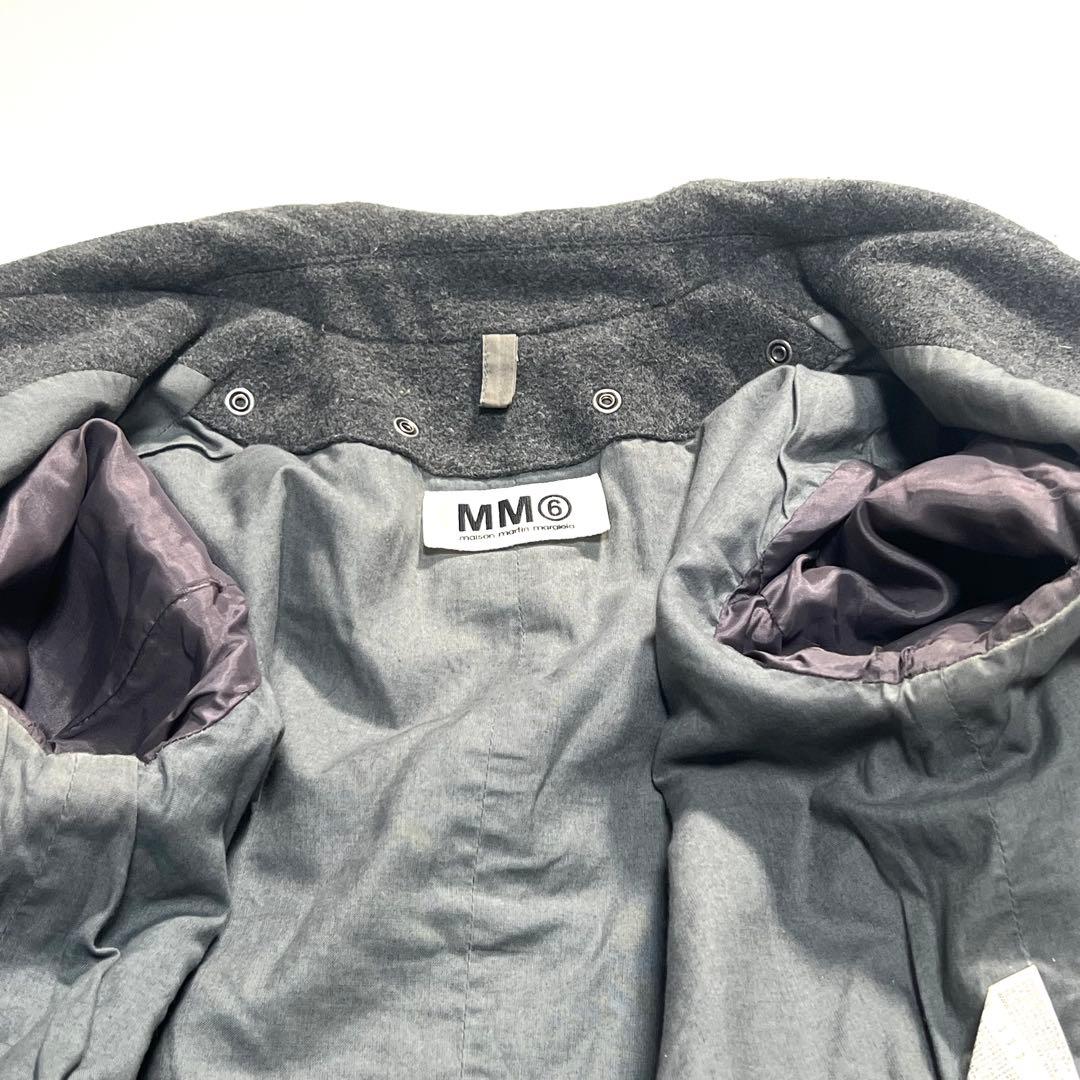 MM6　チェスターコート　2Way　カシミヤ　グレー　比翼ボタン　36