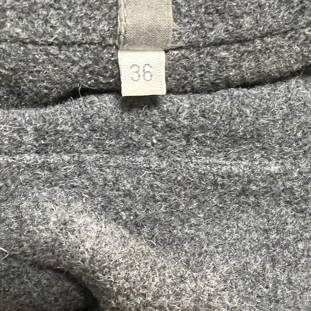 MM6　チェスターコート　2Way　カシミヤ　グレー　比翼ボタン　36