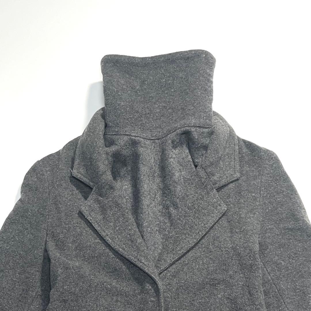 MM6　チェスターコート　2Way　カシミヤ　グレー　比翼ボタン　36