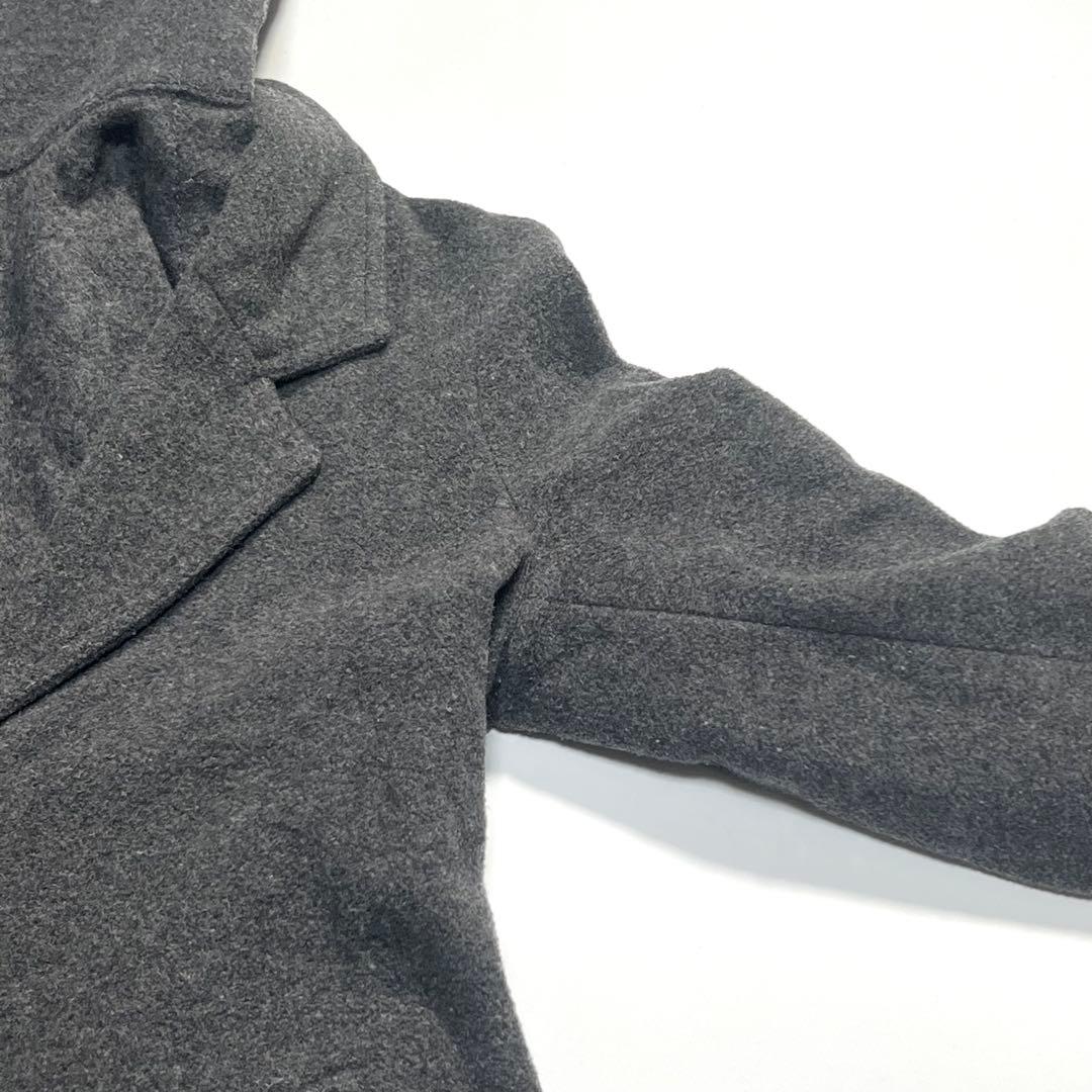 MM6　チェスターコート　2Way　カシミヤ　グレー　比翼ボタン　36