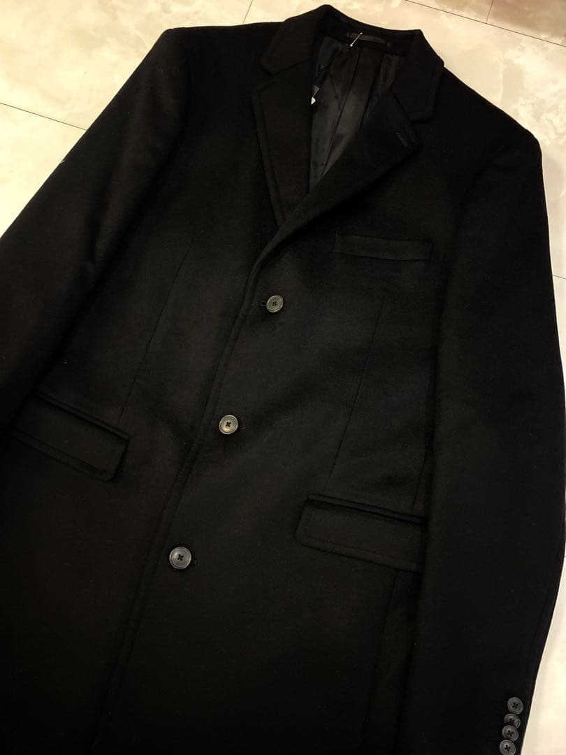 セオリー☆メンズカシミヤ100%チェスターコート黒未使用