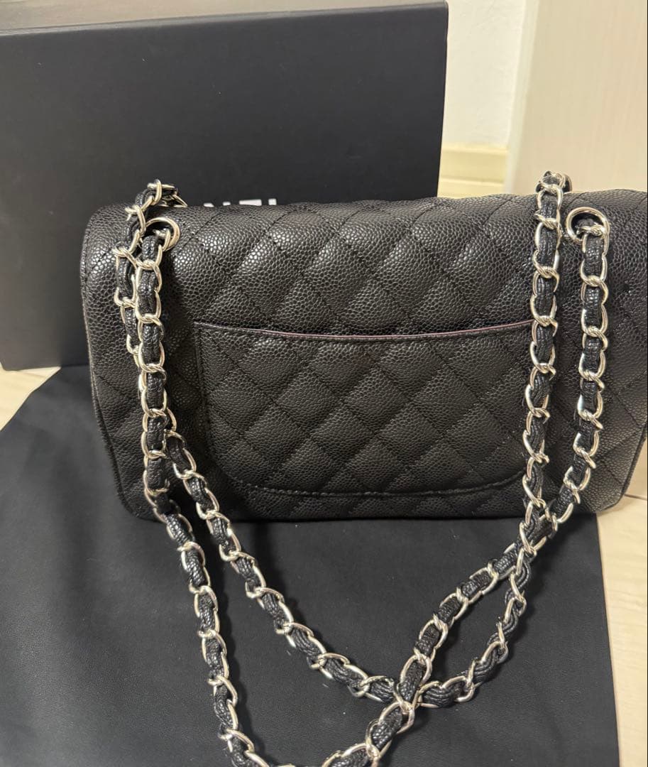 ノベルティCHANEL チェーン フラップバッグ キャビアスキン 2way